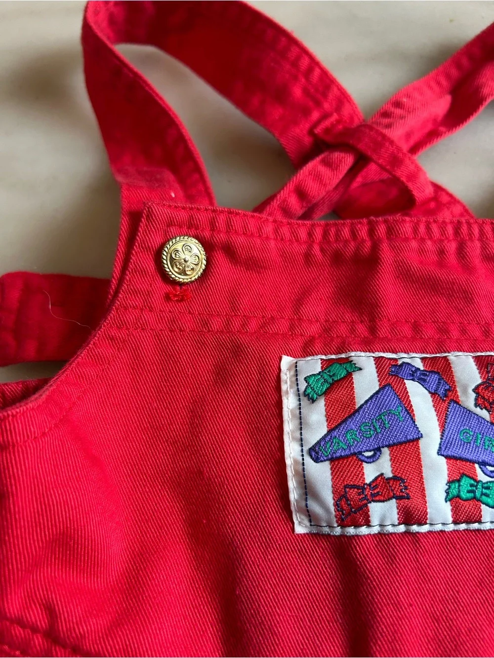 Vintage 90s Peppermint Lane Red Jumper Dress Size 4